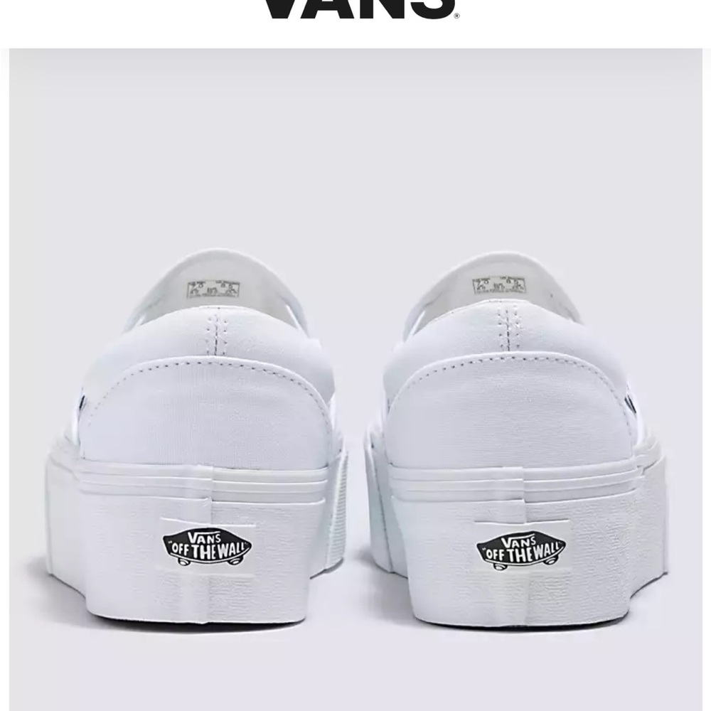 Platform white slip on vans .